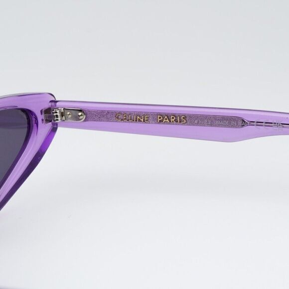 NEW Celine CL40231I 81Y Shiny Transparent Violet Geometric Women Sunglasses - Picture 8 of 11